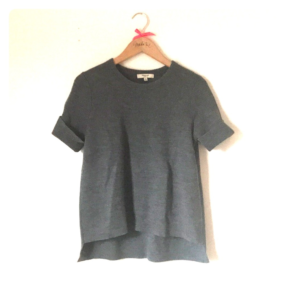 Madewell short sleeve grey sweater